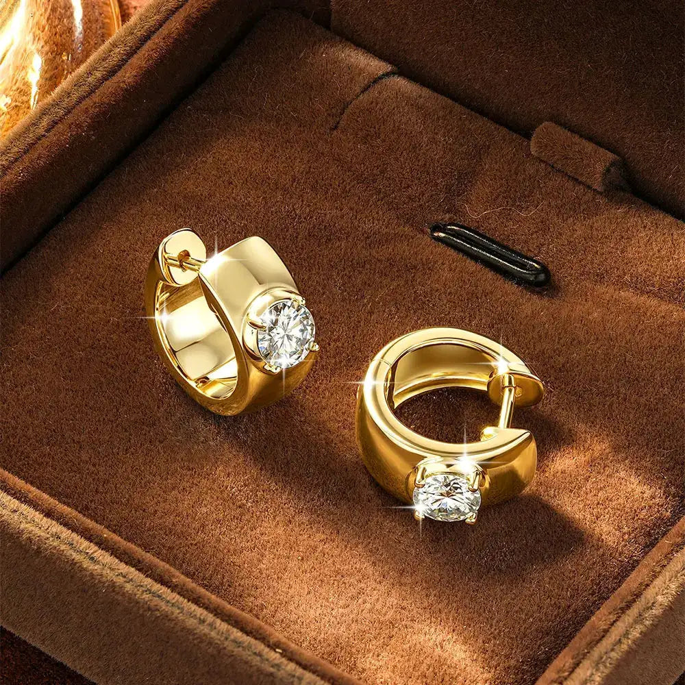 Luxury Gold Moissanite Hoops — product image 2