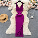 YuooMuoo Chic Wrap Dress For Women Slim Bodycon Knit Long Autumn Outfit Wardrobe