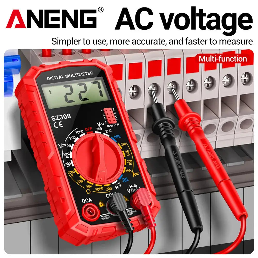 ANENG SZ308 Digital Multimeter AC/DC Current Meter Voltage Resistance Meter Electrician LCD Screen Ohm Square Wave Test