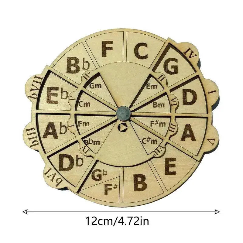 Wooden Circle Of Fifths Wheel For Musicians Melodies
