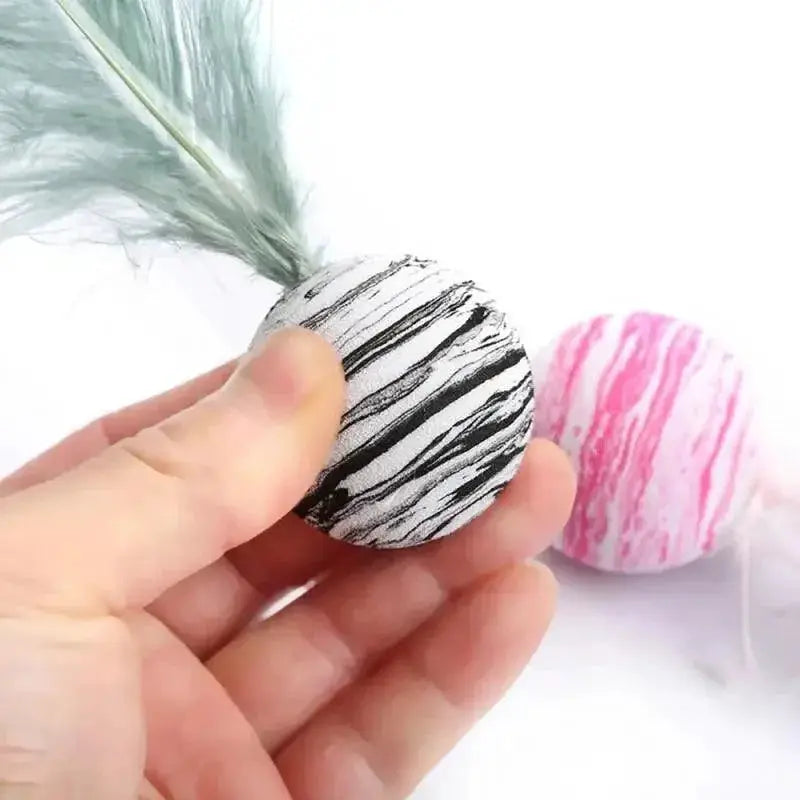 Cat Feather Interactive Toy Rainbow Colors Durable Fun