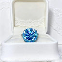 Sterling Silver Blue Moissanite Ring For Women