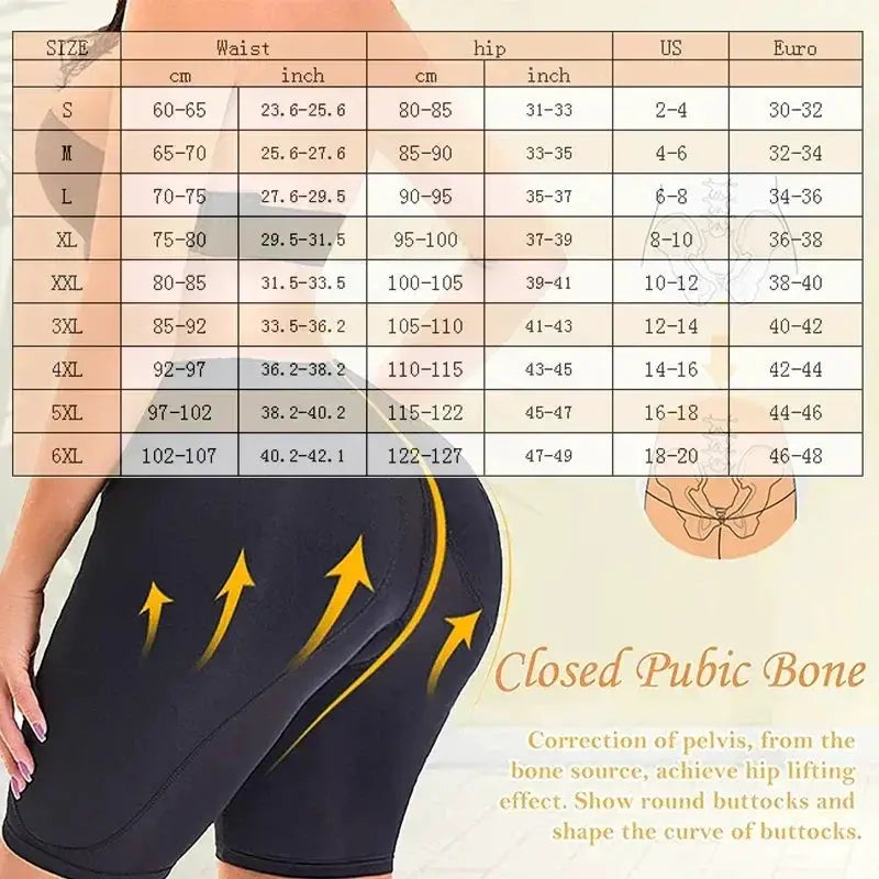 Guudia High Waist Butt Lifter Padded Shapewear Plus Size