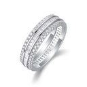 Moissanite Ring in Sterling Silver Triple