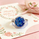 Blue Moissanite Sterling Silver Ring