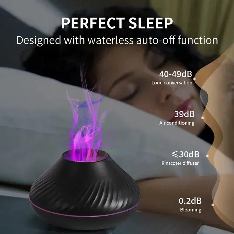 Kinscoter USB Essential Oil Diffuser With Flame Light 130ml