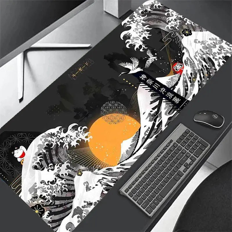 Japanese Wave Gaming Mousepad Large Great Wave Desk Mat