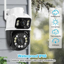 Advanced Dual Lens Outdoor Security Camera Crisp Images Dual Screens