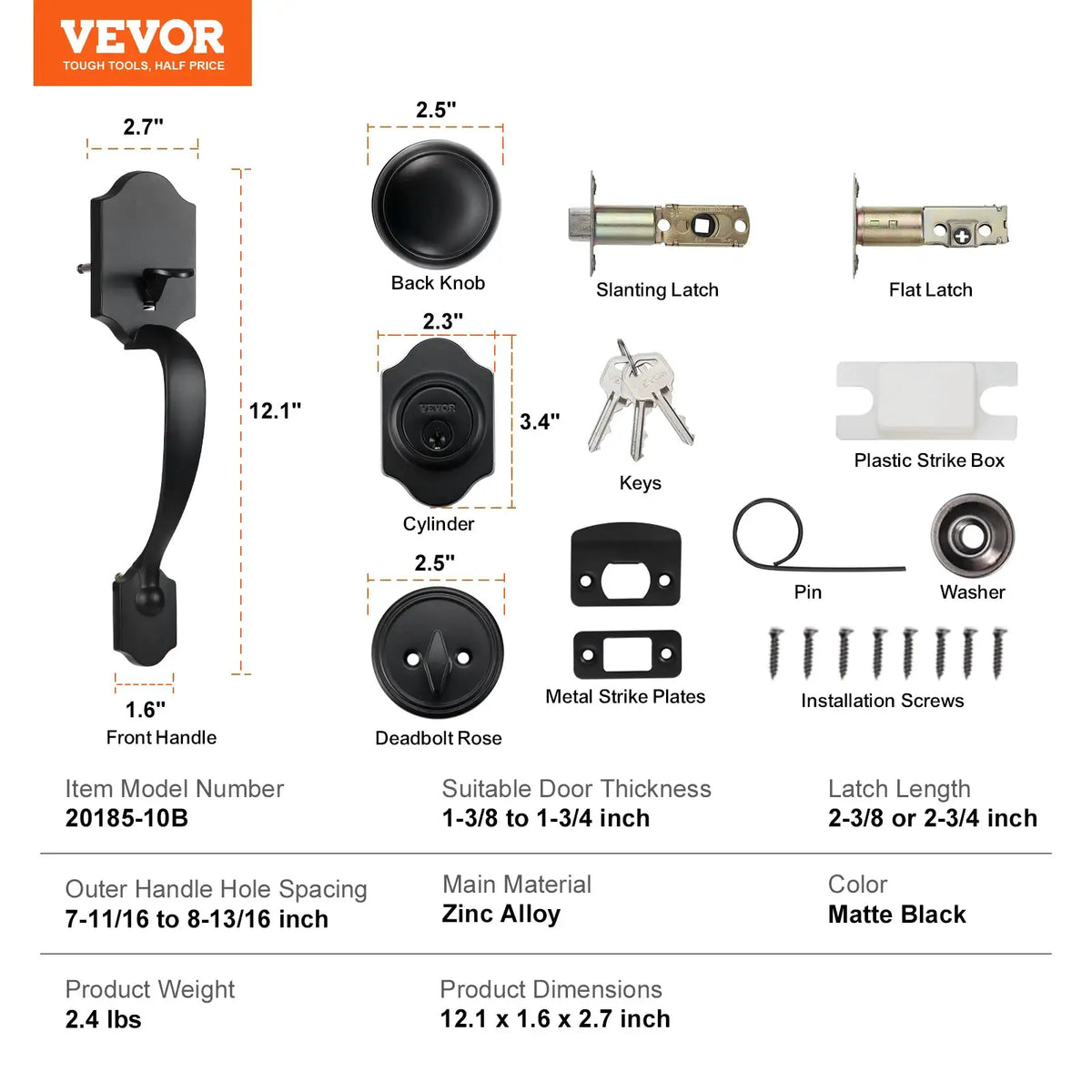 Front Door Deadbolt Handle Set — product image 8