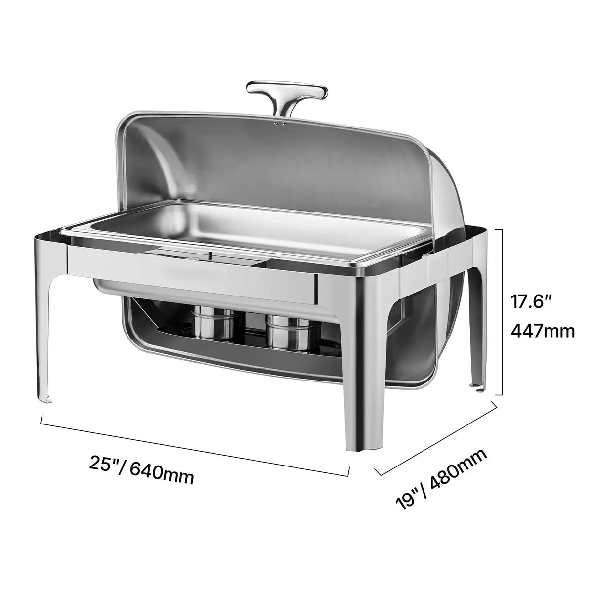 SucceBuy Roll Top Chafing Dish Buffet Set Stainless Steel Chafer — product view 8