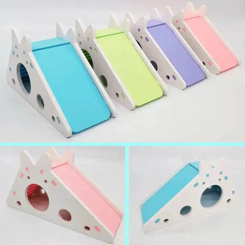 Small Pet House With Slide For Birds Hamsters Guinea Pigs