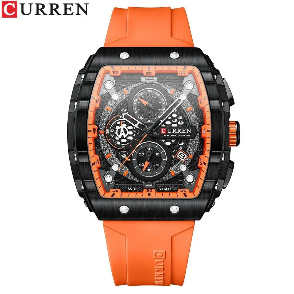 Curren Chronograph Square Dial Men's Wristwatch Luxury