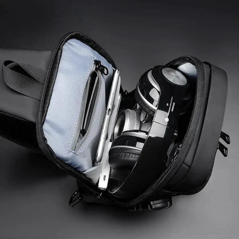 Mens USB Shoulder Bag Anti Theft Travel Organizer Pro
