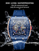 Men's Luxury Chronograph Quartz Watch With Silicone Band