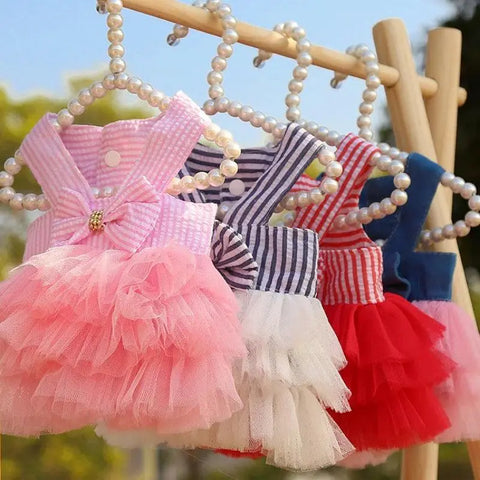 Royalty Ruffle Dog Dress For Stylish Summer Pets Outfit