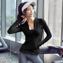 Long Sleeve Sports Jacket Women Zip Fitness Yoga Top