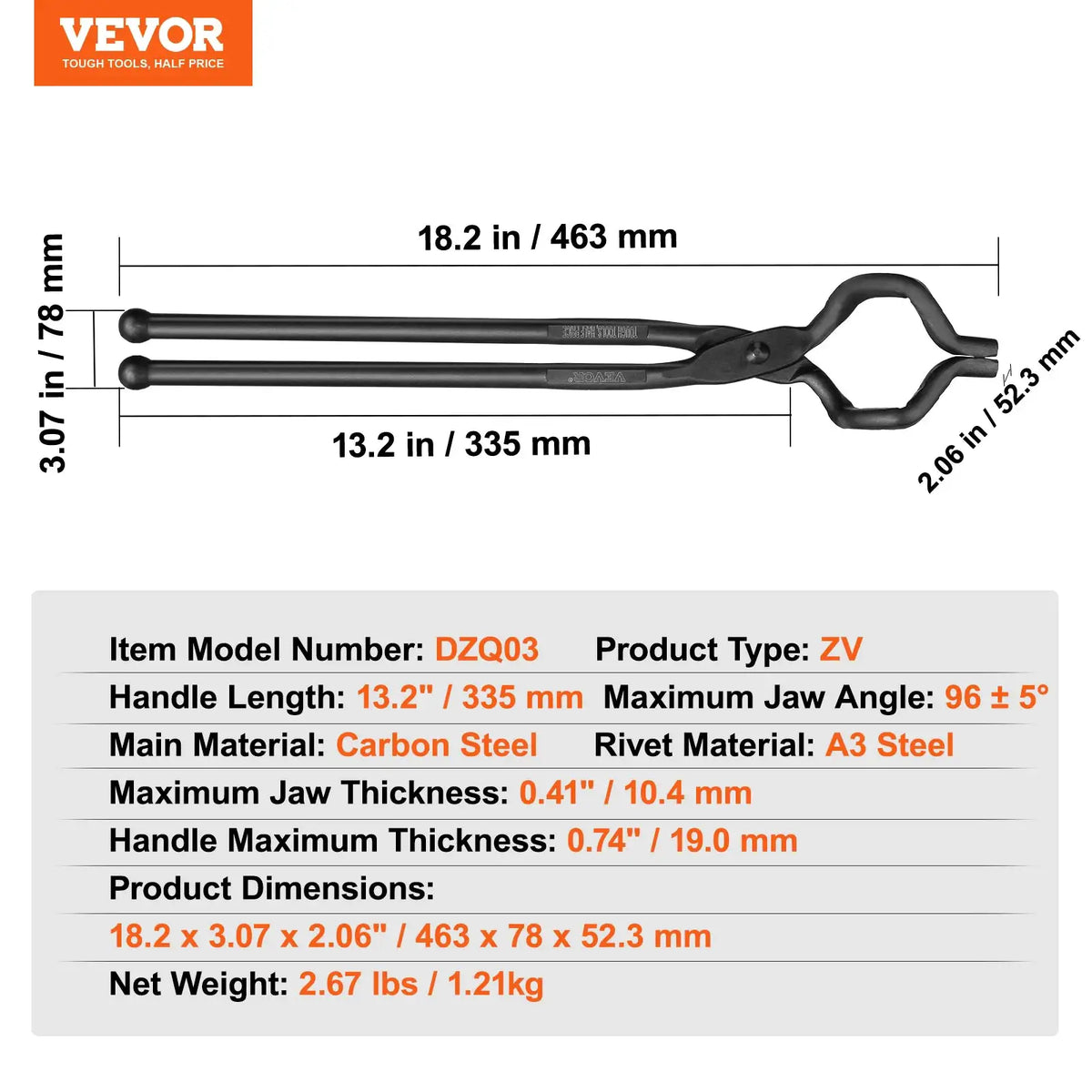 Blacksmith Tongs Set Carbon Steel — product image 9