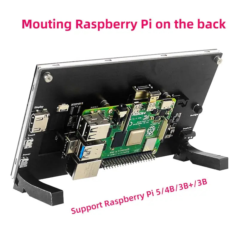 7 Inch Portable Display IPS LCD Capacitive Touch Screen 1024x600 Monitor Optional Speakers for Raspberry Pi Laptop PC