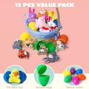 12/24/36pcs Easter Fillable Eggs Colorful Plastic Eggshell Decor