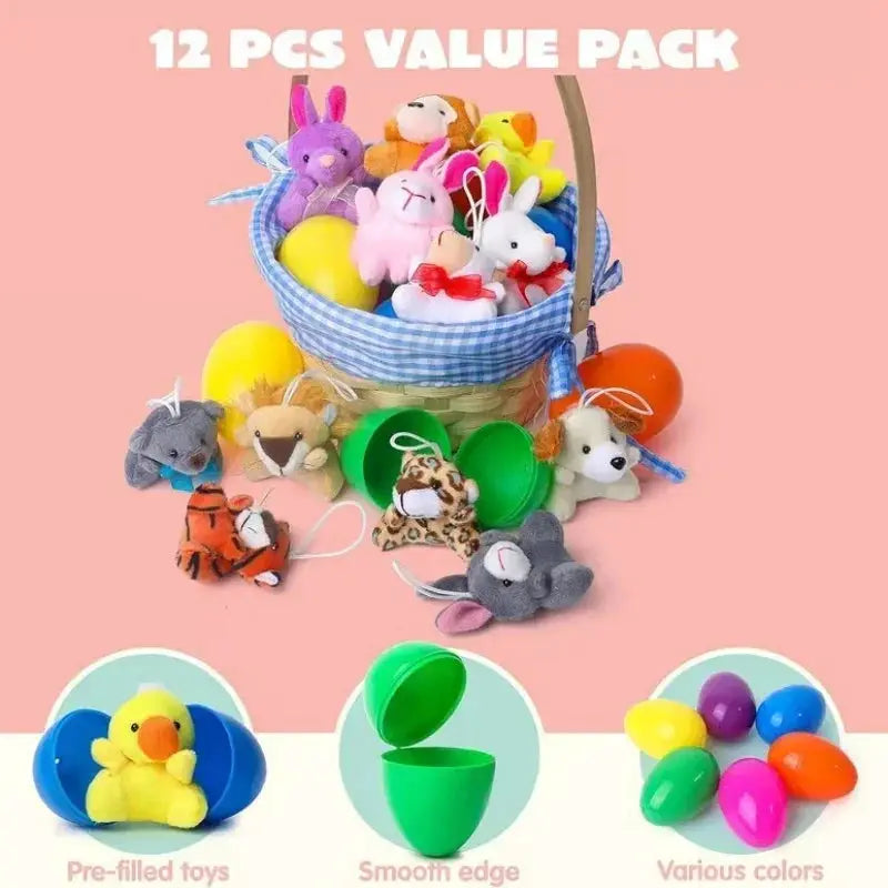 Easter Fillable Colorful Plastic Eggs Pack 12 24 36