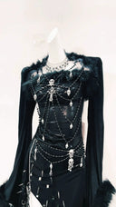 Statement Beaded Dress for Streetwear