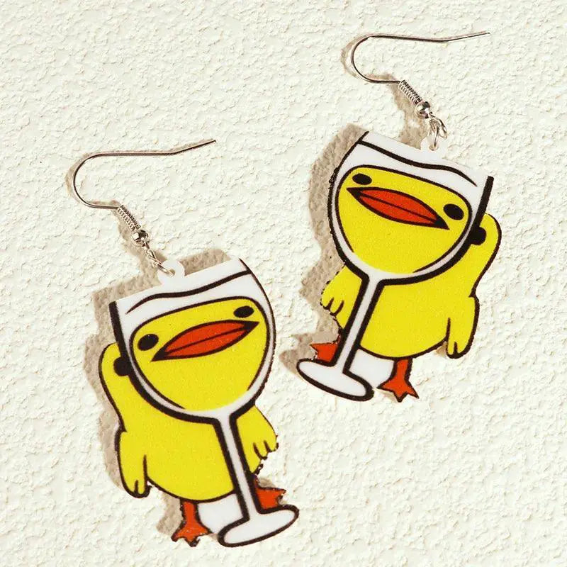 Exaggerated Cartoon Animal Earrings Unique Hip Hop Jewelry