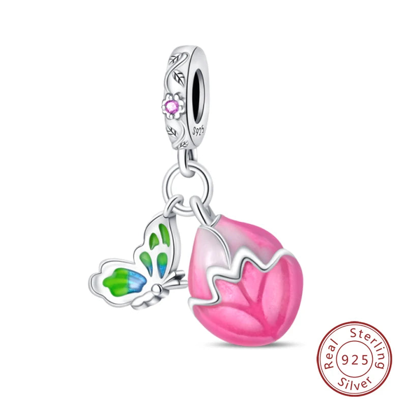 Sterling Silver Spring Colorful Butterfly