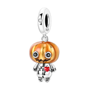 Halloween Skull Charm Bead Sterling