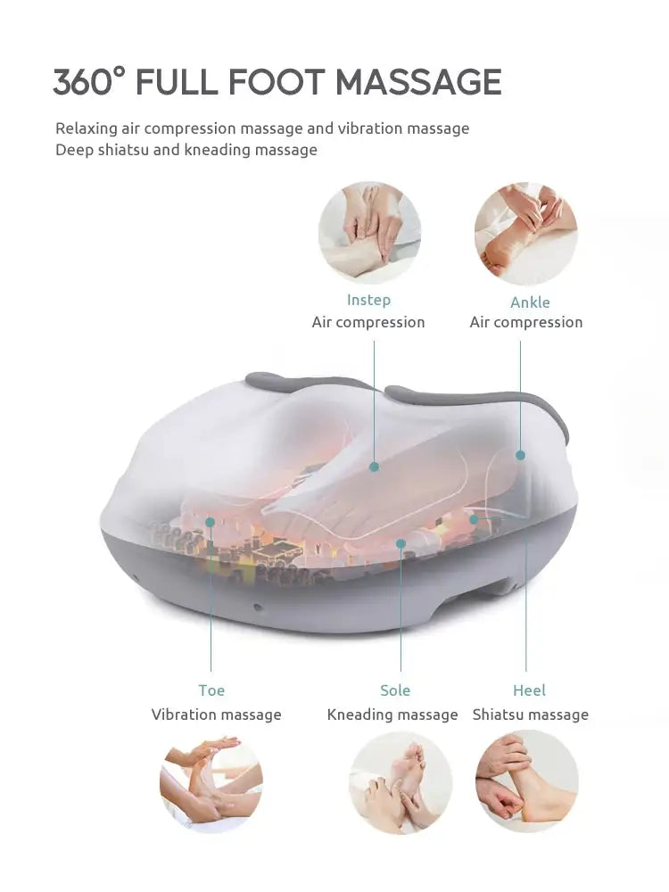 MARESE K821 Electric Foot Massager Machine Kneading Rolling Shiatsu Air Compression Vibration Massage With Heating