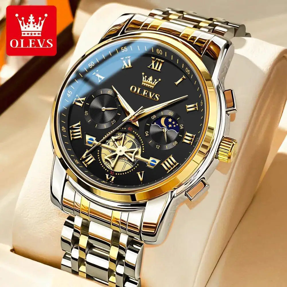 OLEVS Men's Luxury Quartz Watch Timeless Roman Dial Style