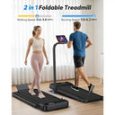 Space Saving Desk Treadmill With Incline Walking Pad Safety Bar