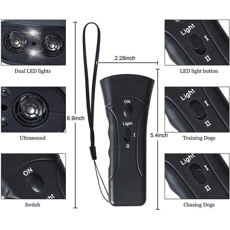 Ultrasonic Dog Training Device LED Indicator Bark Stopper