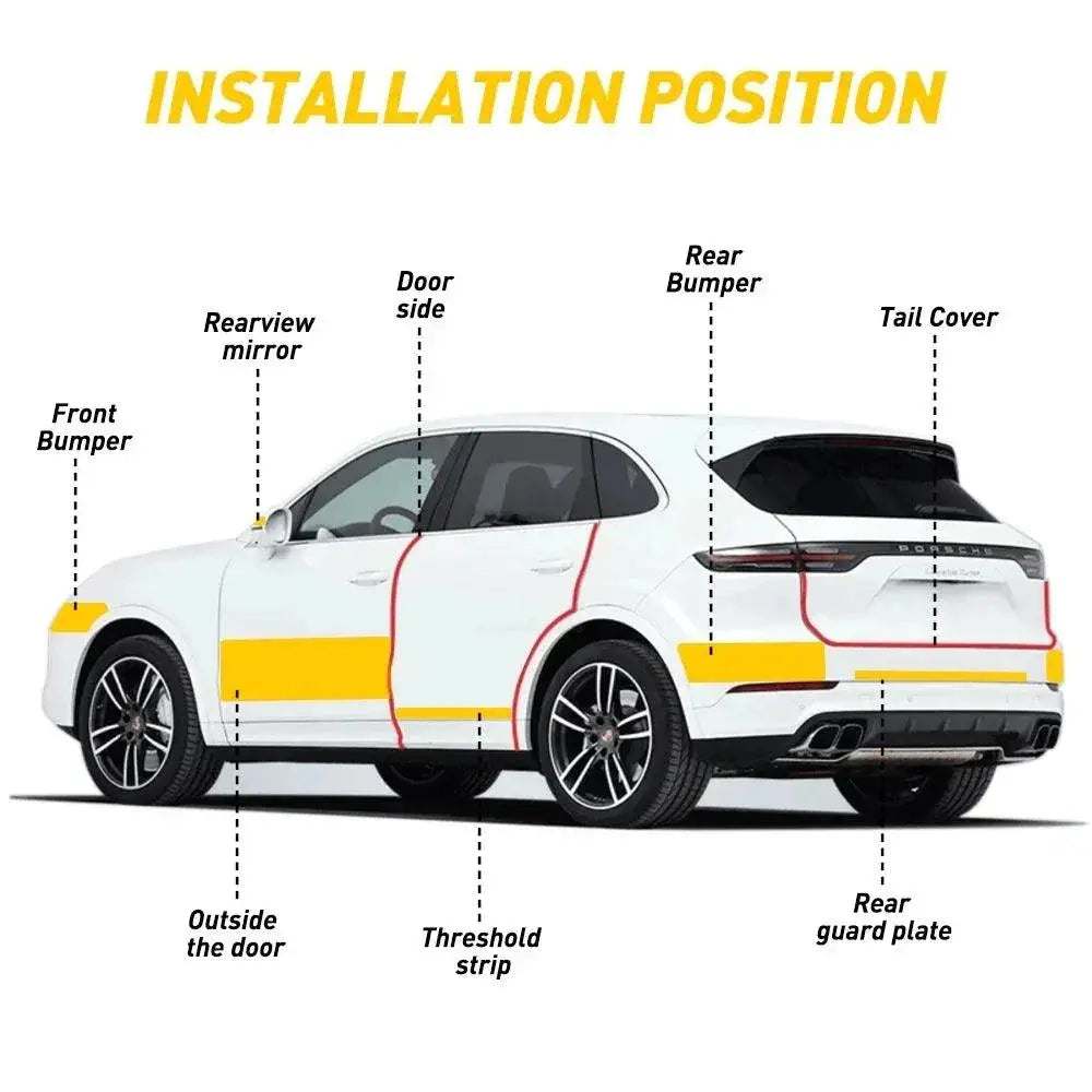 Car Door Sill Protector Carbon Fiber Protection Strip Matte