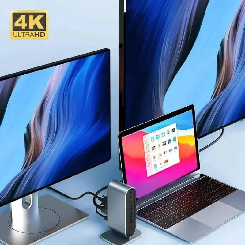 Cerastes USB C Hub 4KHD RJ45 VGA 4 USB 3.0 Hub Multiport