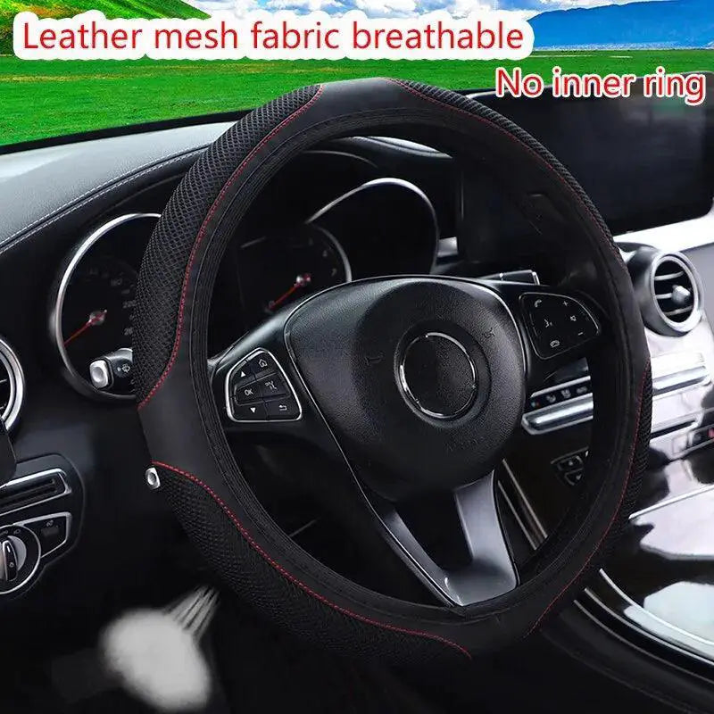 Breathable Leather Steering Wheel Cover — product view 10