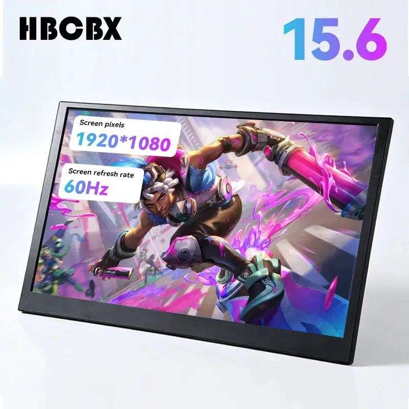 15.6-inch Portable Monitor With 100%sRGB IPS 1920x1080P 16:9 Ultra-thin Rear Stand Design, USB-C Mini HDMI Phone Laptop Monitor