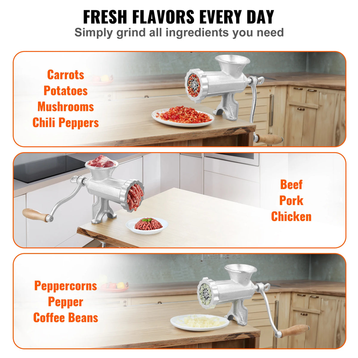 SucceBuy Manual Meat Grinder Heavy Duty Cast Iron Hand Meat — product view 6