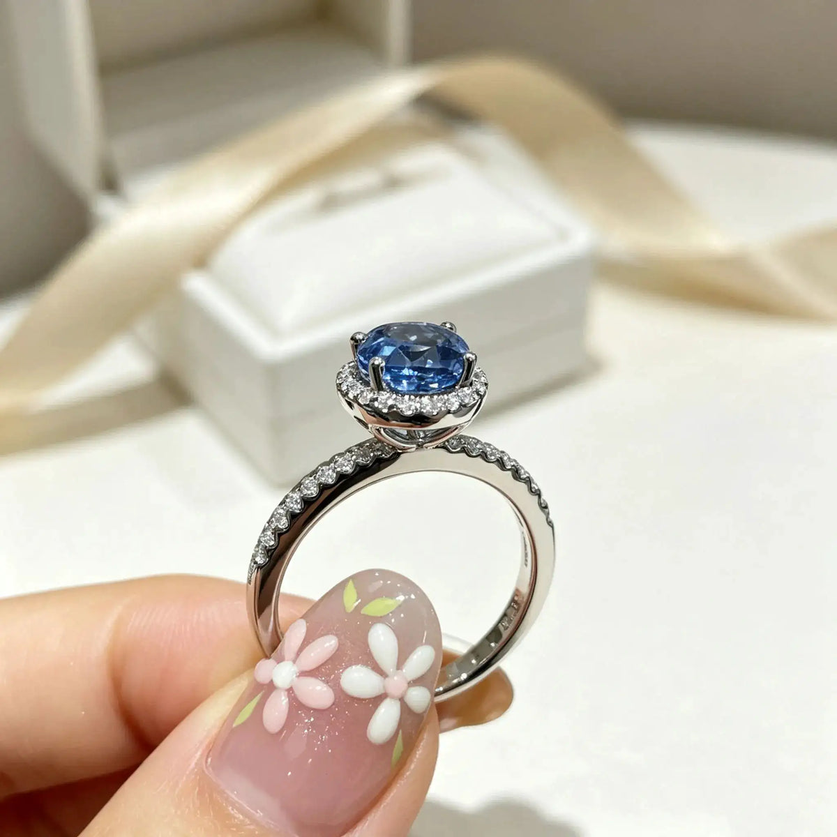 Moissanite Teardrop Sterling Silver Ring — product image 3
