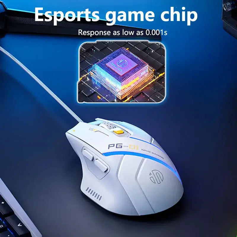 Inphic PG1 PG9 RGB Wired Gaming Mouse Ergonomics 1000Hz Polling Rate Stable Connection For Desktop And Laptop Computers