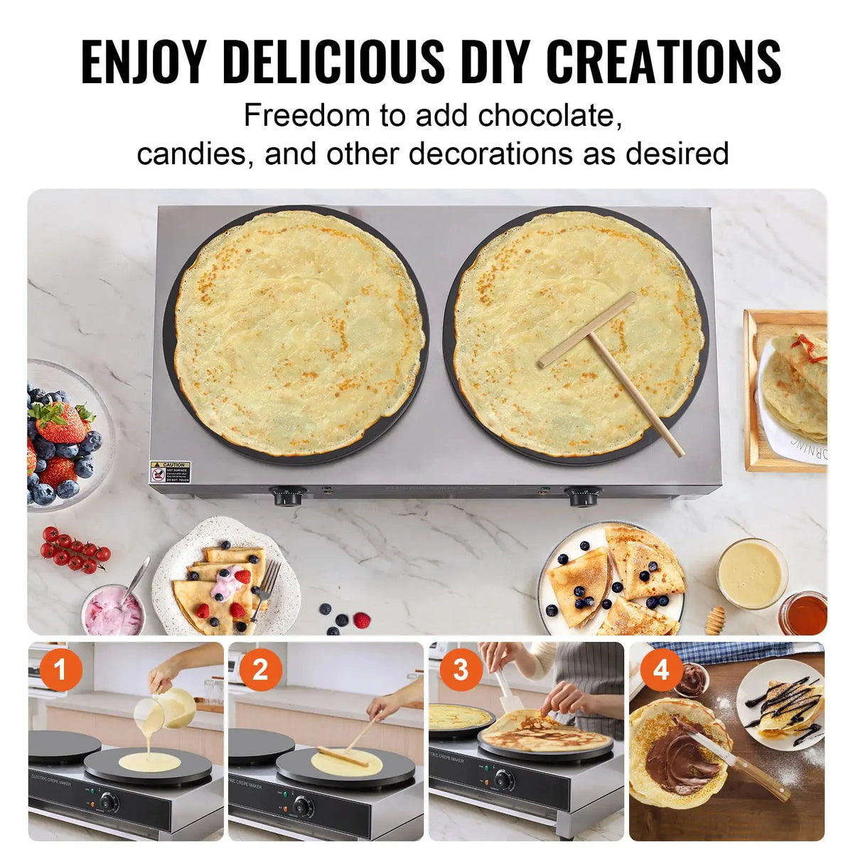 SucceBuy Electric Crepe Maker Double Head Commercial Crepe — product view 4