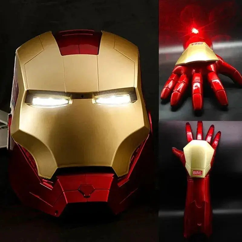 Iron Man LED Helmet Cosplay Mask With Gloves OneToOne Scale