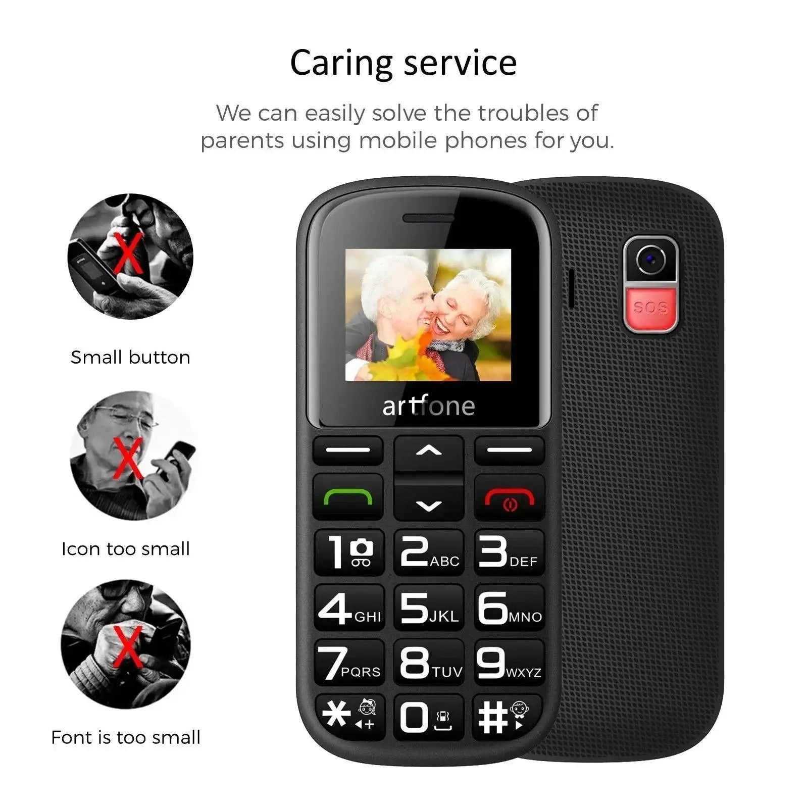 Artfone Senior Mobile Phone CS181 CS182 CS188 Big Button SOS