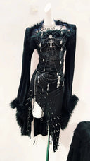 Statement Beaded Dress for Streetwear
