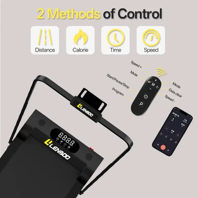 Foldable 0.75-2.0HP Walking Pad Under Desk Treadmill Portable Exercise Machine Space Saving Fitness Equipment