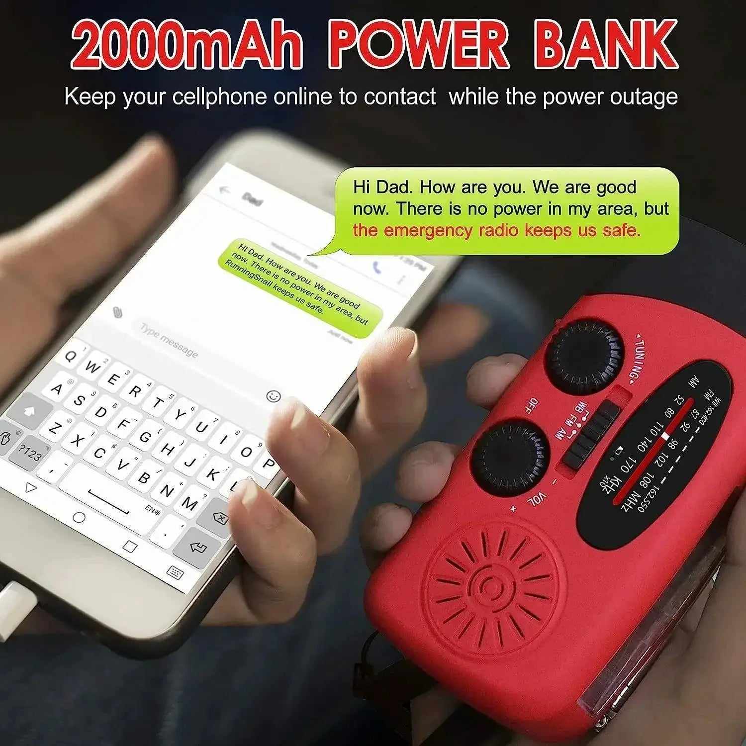 Solar Crank Radio Light Portable Emergency Survival Kit
