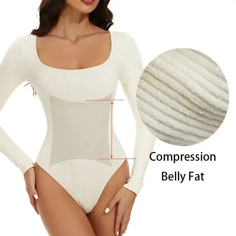 Seamless Tummy Control Bodysuit With Open Crotch Design