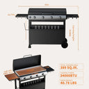 BTU Propane Gas Grill – sq.in Flat Top, Weather-Resistant Hood
