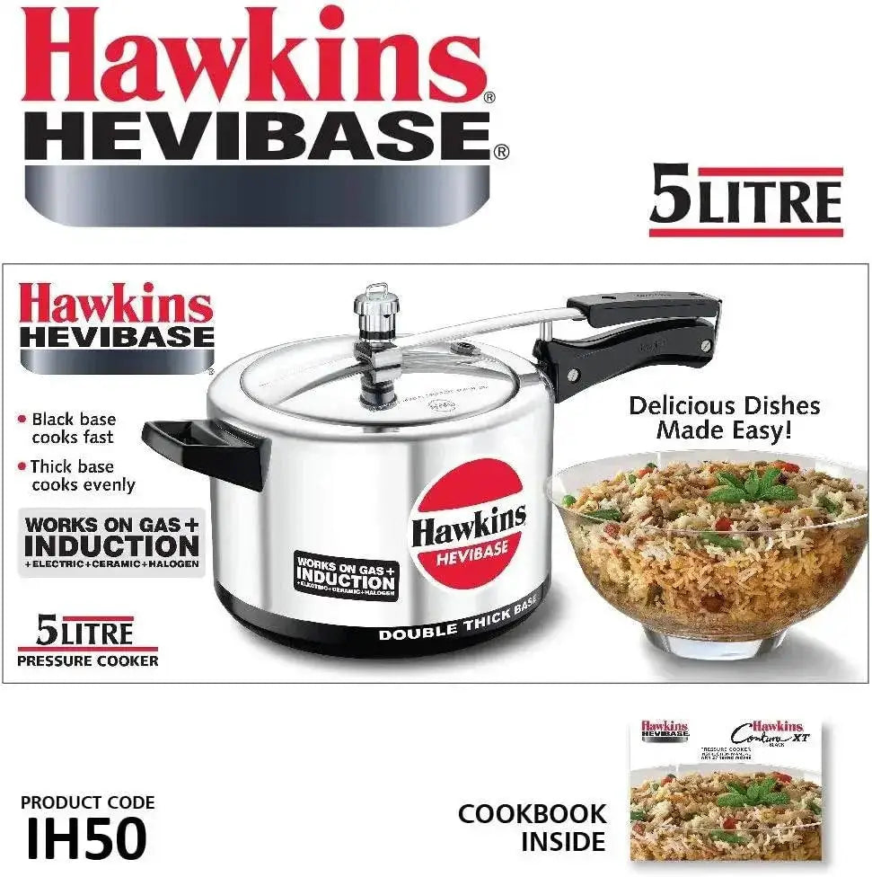 Pressure Cooker Induction Compatible 5L Hevibase Aluminum