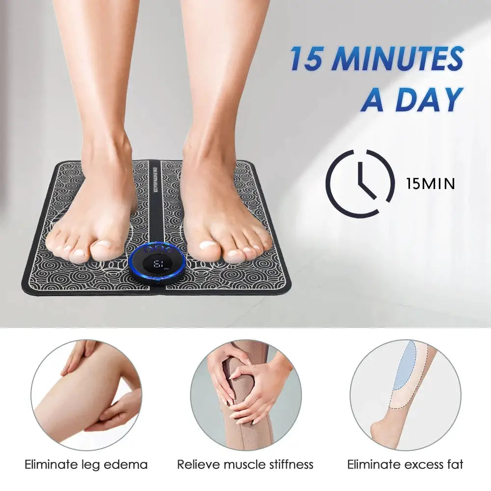 Smart EMS Massage Pad with RF Remote Improve Blood Circulation Leg Shaping Microcurrent Pulse Foot Massager Mat Acupoint