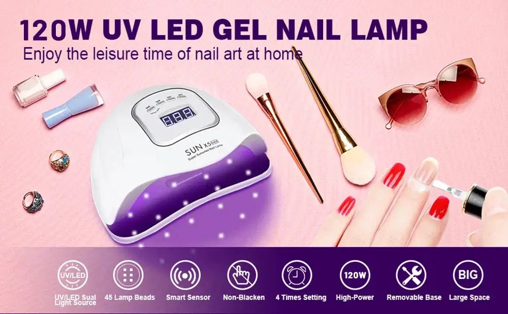 LINMANDA X5 Max UV Gel Nail Lamp 120W Nail Dryer Light